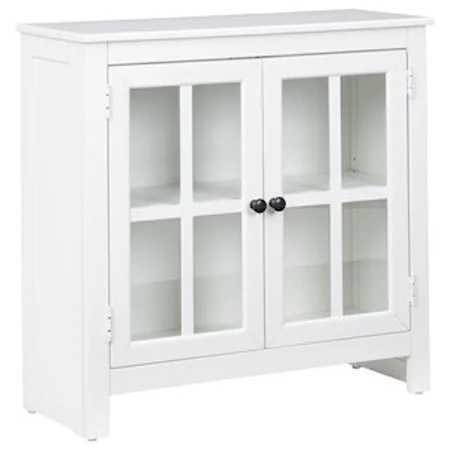 Accent Cabinet with Lattice Glass Doors